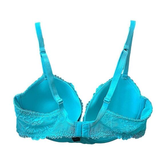 Heidi Klum Blue Lace Full Coverage Padded Bra Size 36D - Picture 2 of 4